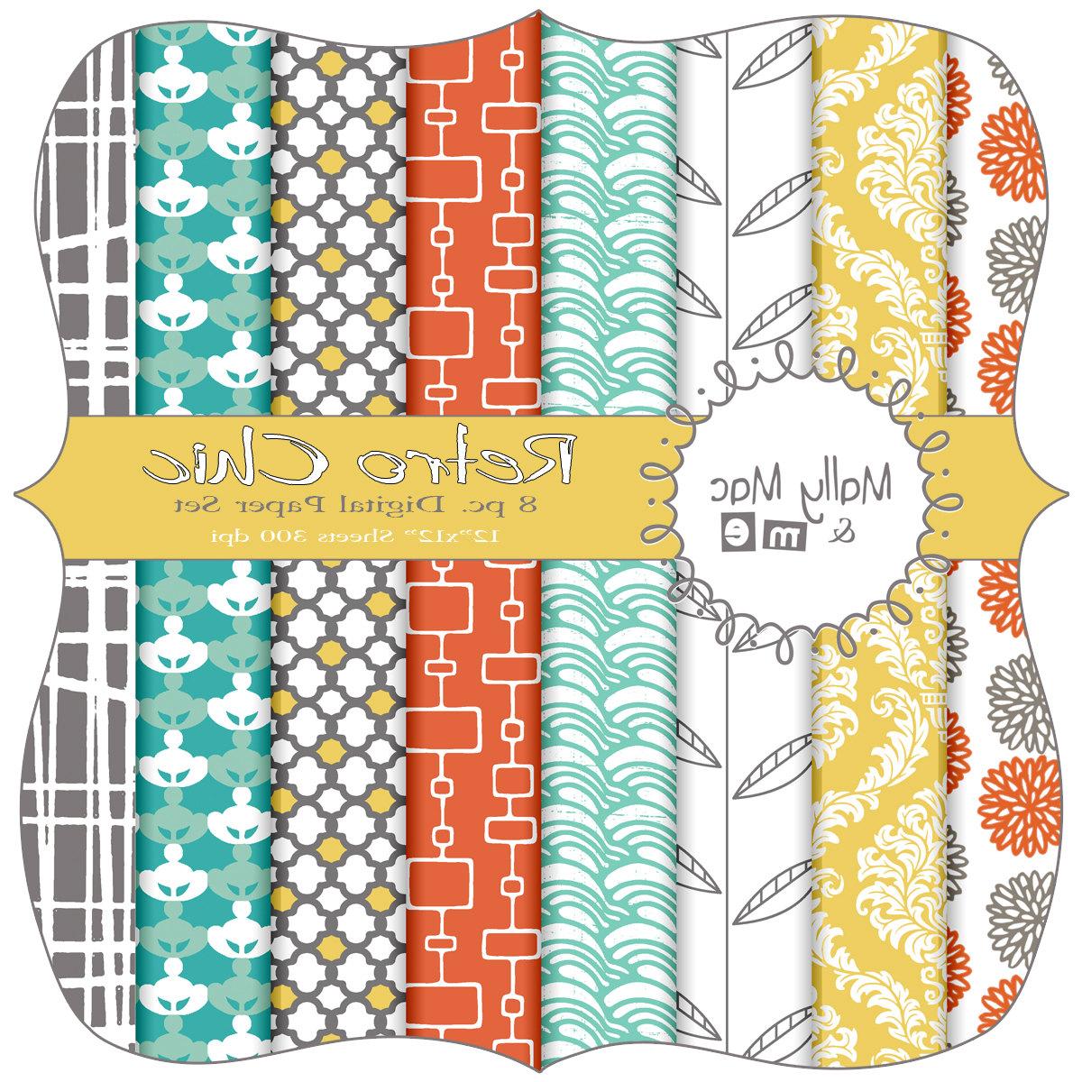 Retro Chic Digital Paper Set