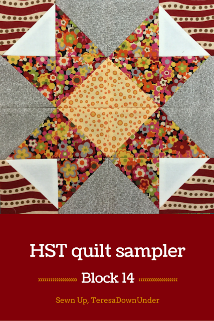 Block 14: 16 HST quilt sampler tutorial