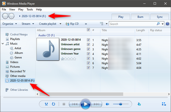 วิธีเล่นซีดีเพลงใน Windows Media Player