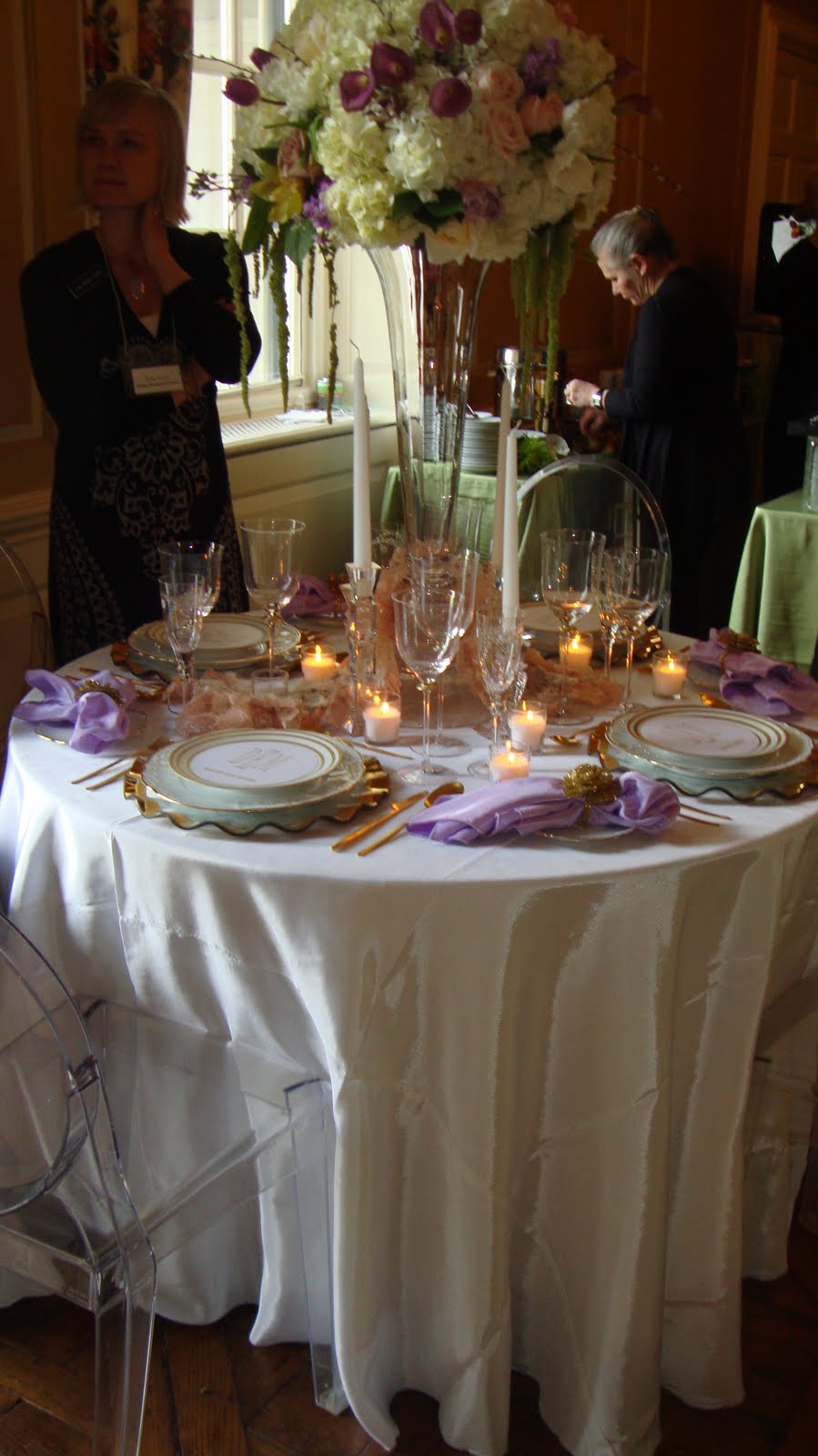 green wedding centerpiece