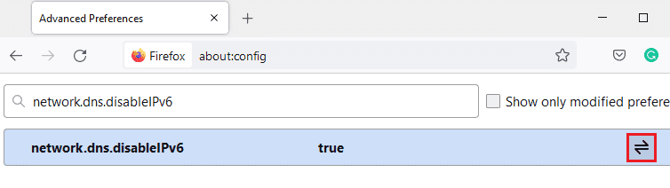 ここで、右端のトグル ボタンを使用して、設定を True に変更します。