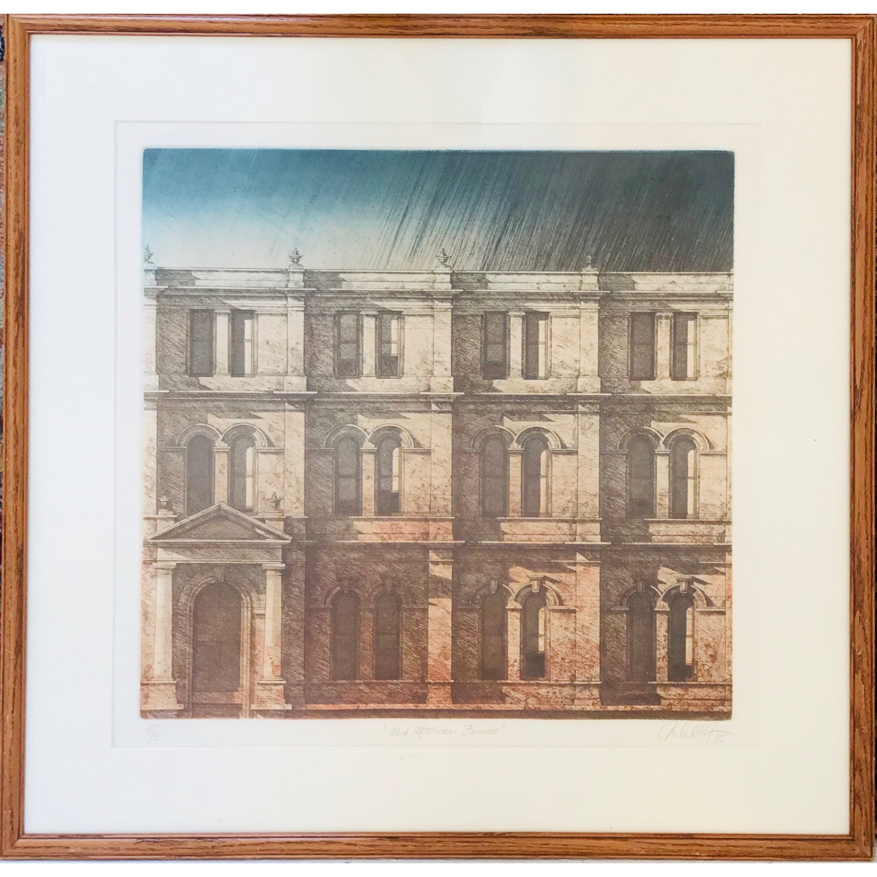 Signed 'Mid-Afternoon Facade' Etching