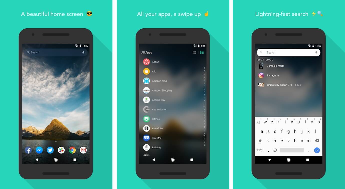 Evie Launcher |  Beste Android Launchers-apps van 2020