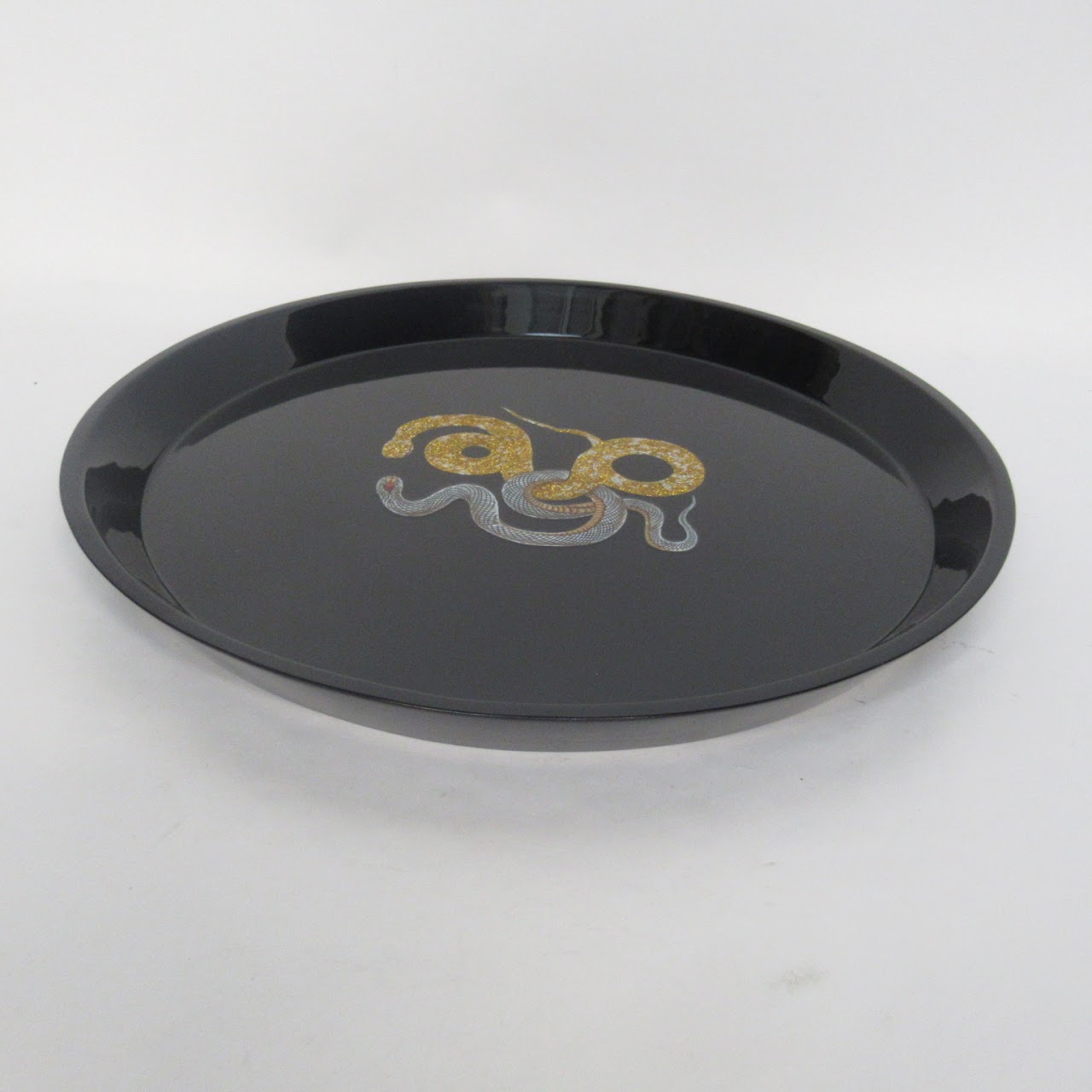 D.L. & Co. Double Snake Mother of Pearl Inlaid Tray