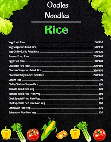 Oodles Noodles menu 