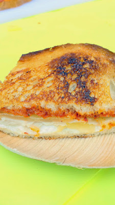 Christina Johnson created The Chicken Cheese Overseas with Seattle Sourdough Baking Company Garlic Sourdough, Chicken Breast, Tillamook Swiss Cheese, Sun Dried Tomato Pesto, and Greek Cream Cheese Spread #franzgrilledcheezeday