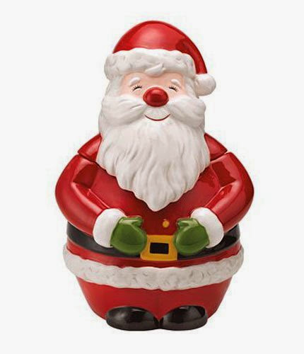  Martha Stewart Collection Holiday Vintage Paper Figural Santa Cookie Jar