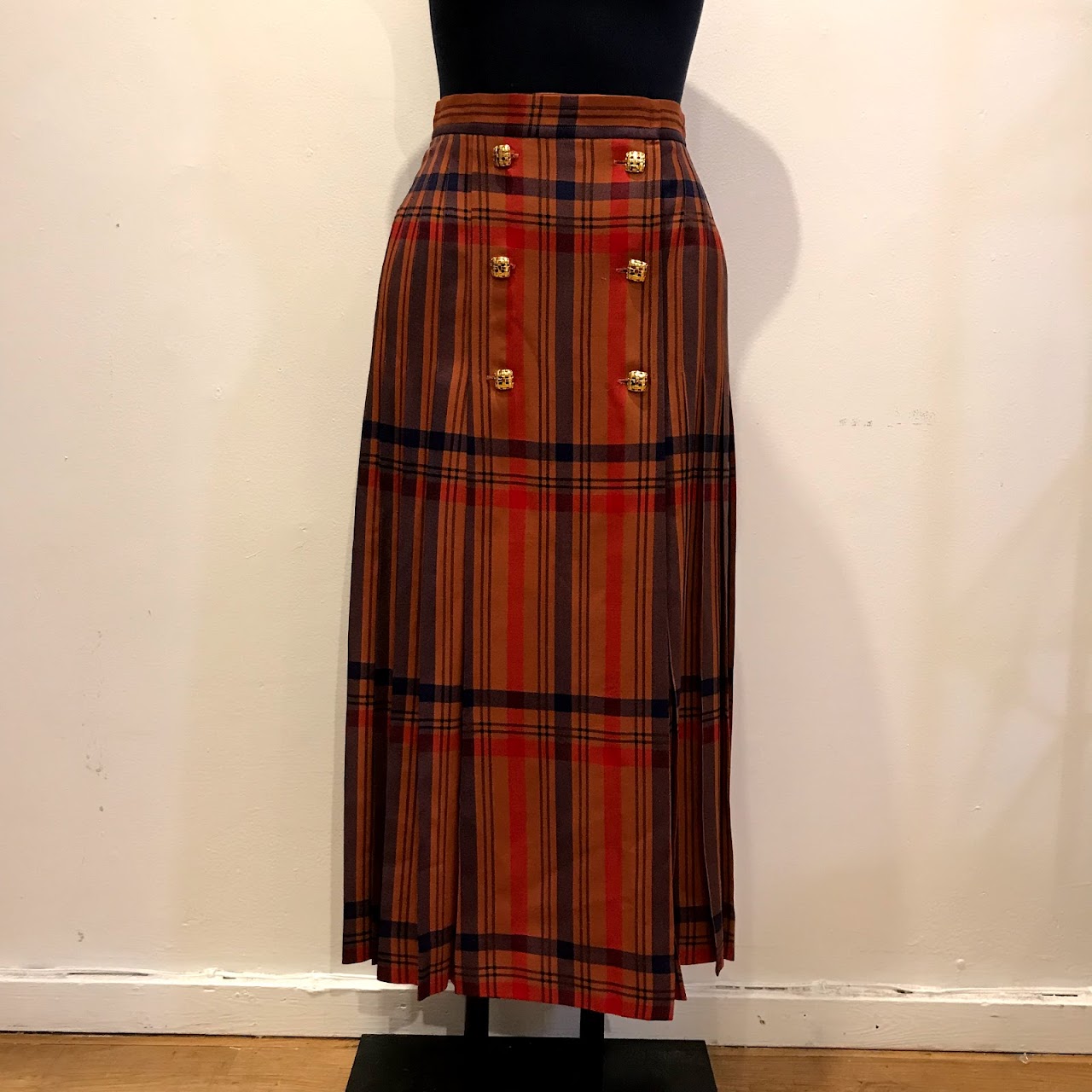 Yves Saint Laurent Plaid Skirt