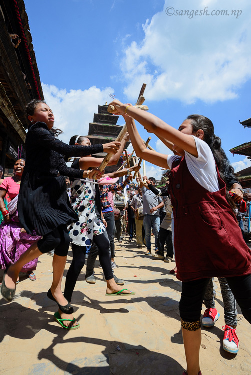 Stick dance and full of young energy