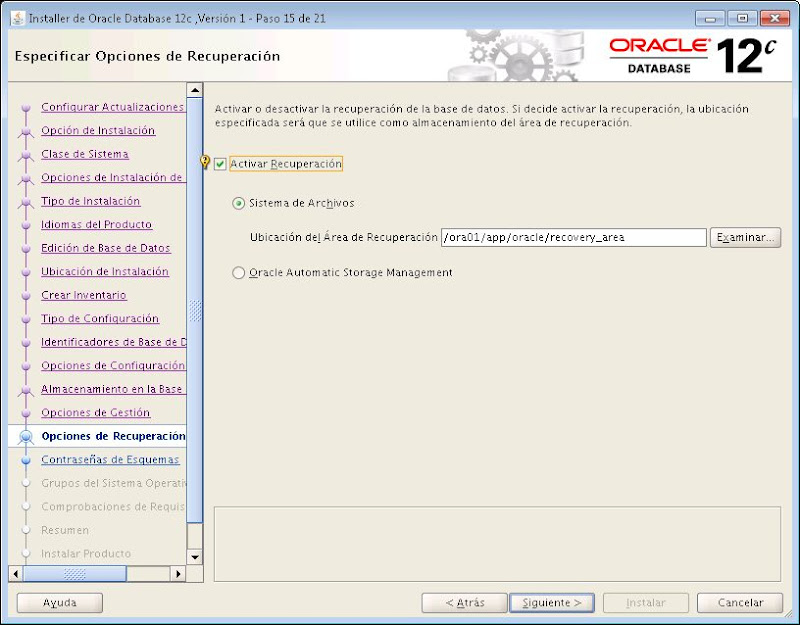 Instalar Oracle 12c en Linux CentOS 7