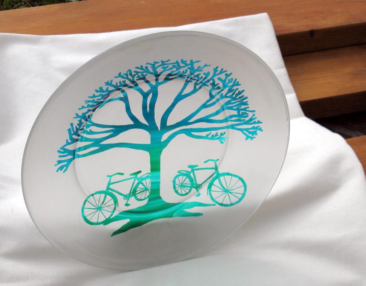 Two Bicycles Wedding Plate