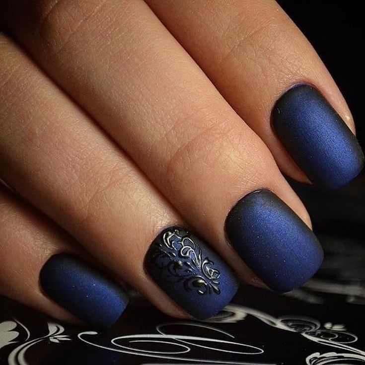 54+ Cute Blue Matte Nail Designs for 2019 - Fashion 2D