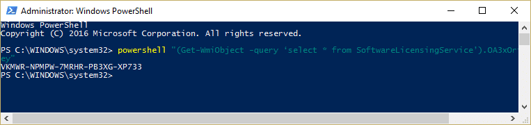 Encuentre la clave de producto de Windows usando PowerShell