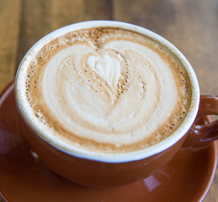 overhead photo of a Latte