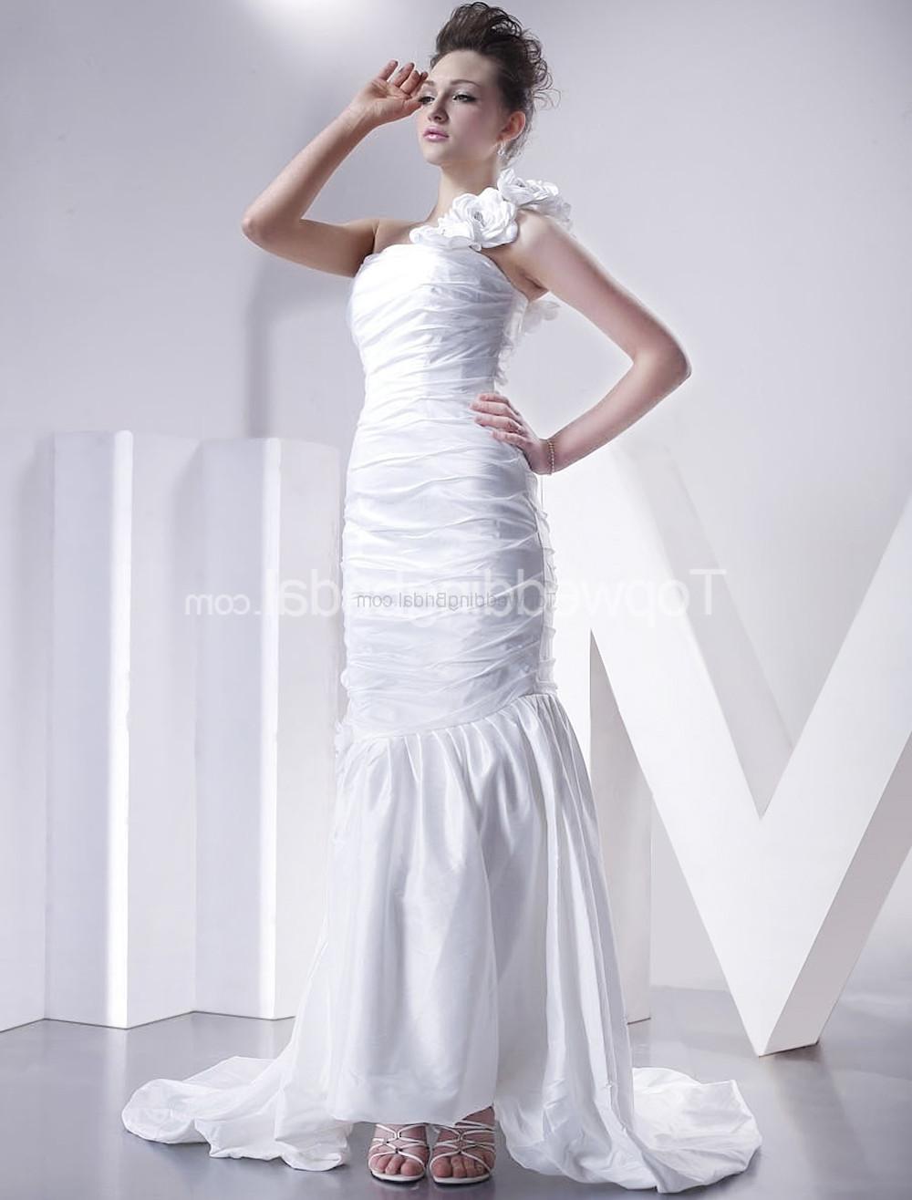 White One Shoulder Taffeta