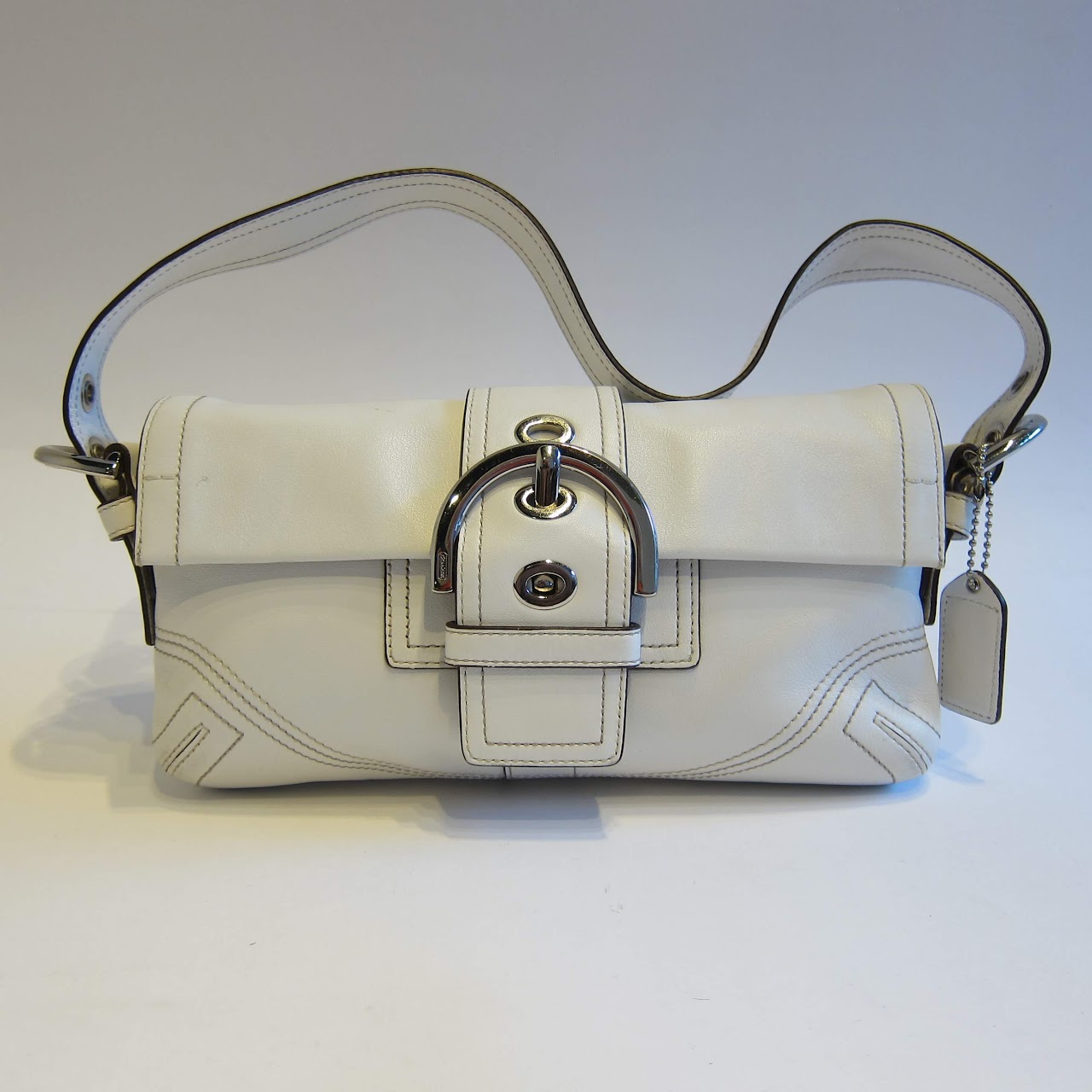 Coach White Leather Shoulder Bag