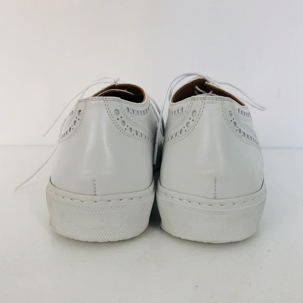 Clergerie White Leather Wingtips
