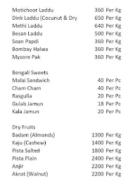 Jagnath Sweets & Dry Fruits menu 1