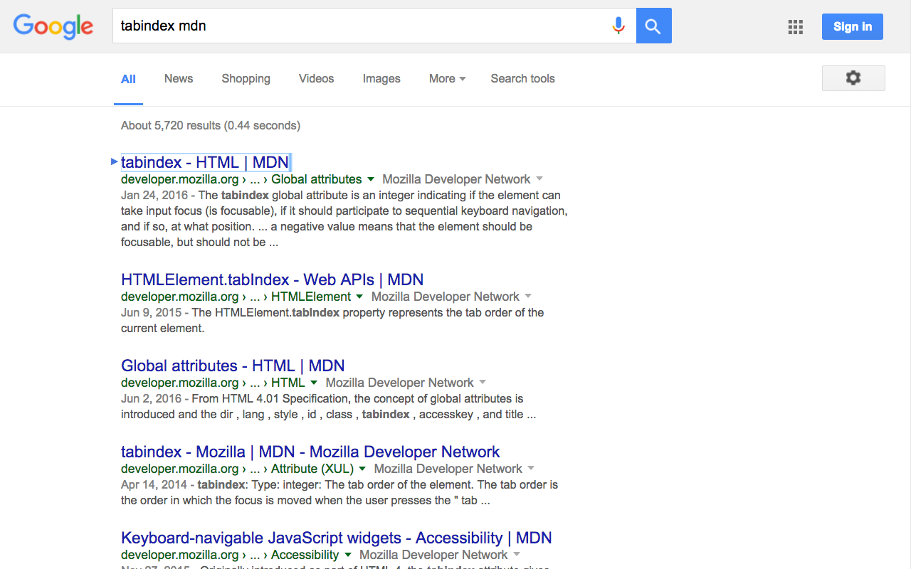 Tab Focus through Google Search Results Preview image 0