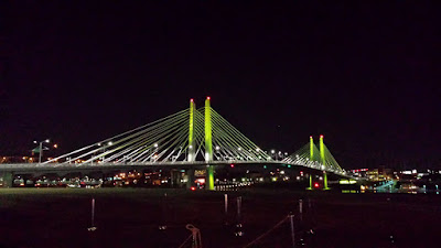 Good night from the lit up Tillikum Crossing bridge