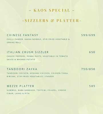 Kaos menu 