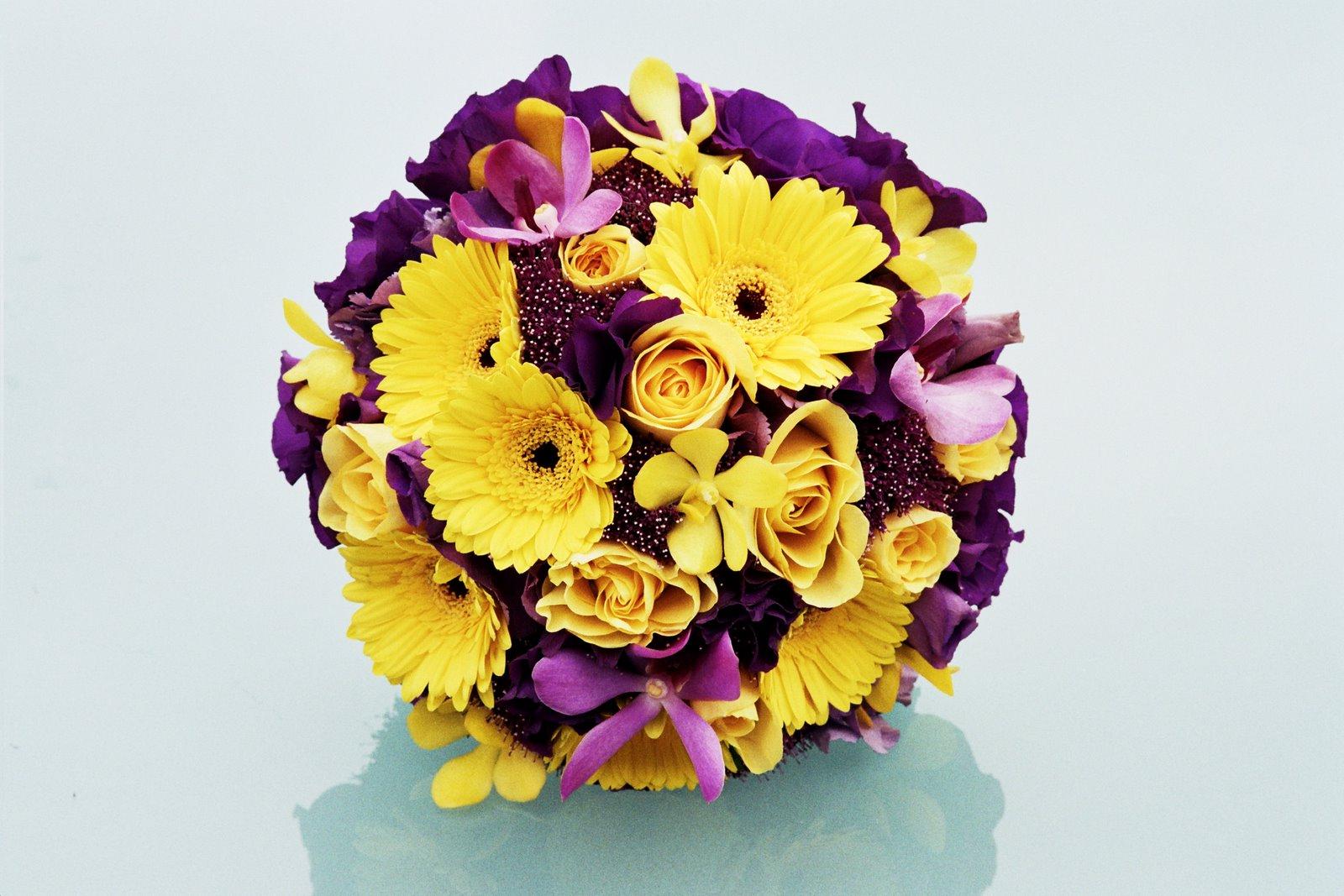 yellow and purple posy March