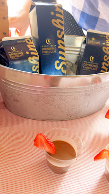 Portland Monthly Country Brunch 2016 - Sunshine Dairy booth offering two chocolate beverages, this one is the Moonstruck Chocolate Martini with chilled drinking chocolate