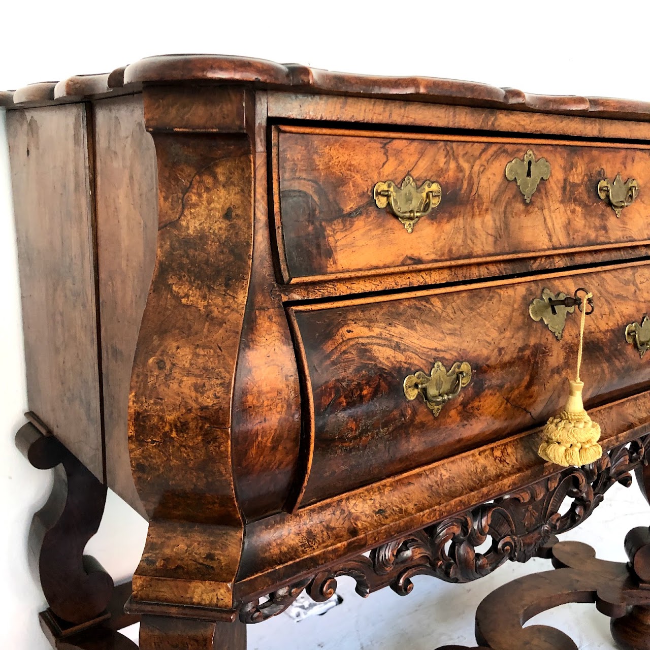 Figured Walnut Bombe Chest