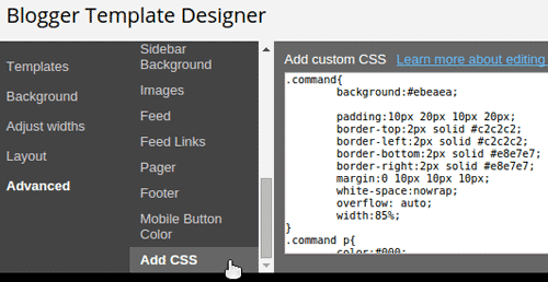 Add CSS to Blogger