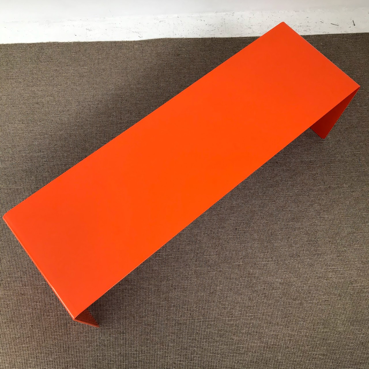 Enameled Steel Orange Waterfall Bench