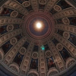 marble church ceiling in Copenhagen, Denmark 