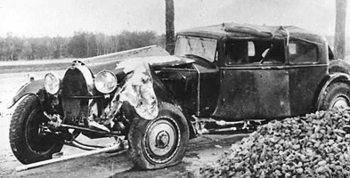 Bugatti 1931 Type 41 Royale Packard après l'accident