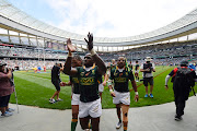 Siviwe Soyizwapi of South Africa during day 2 of the 2019 HSBC Cape Town Sevens at Cape Town Stadium on December 14, 2019 in Cape Town.