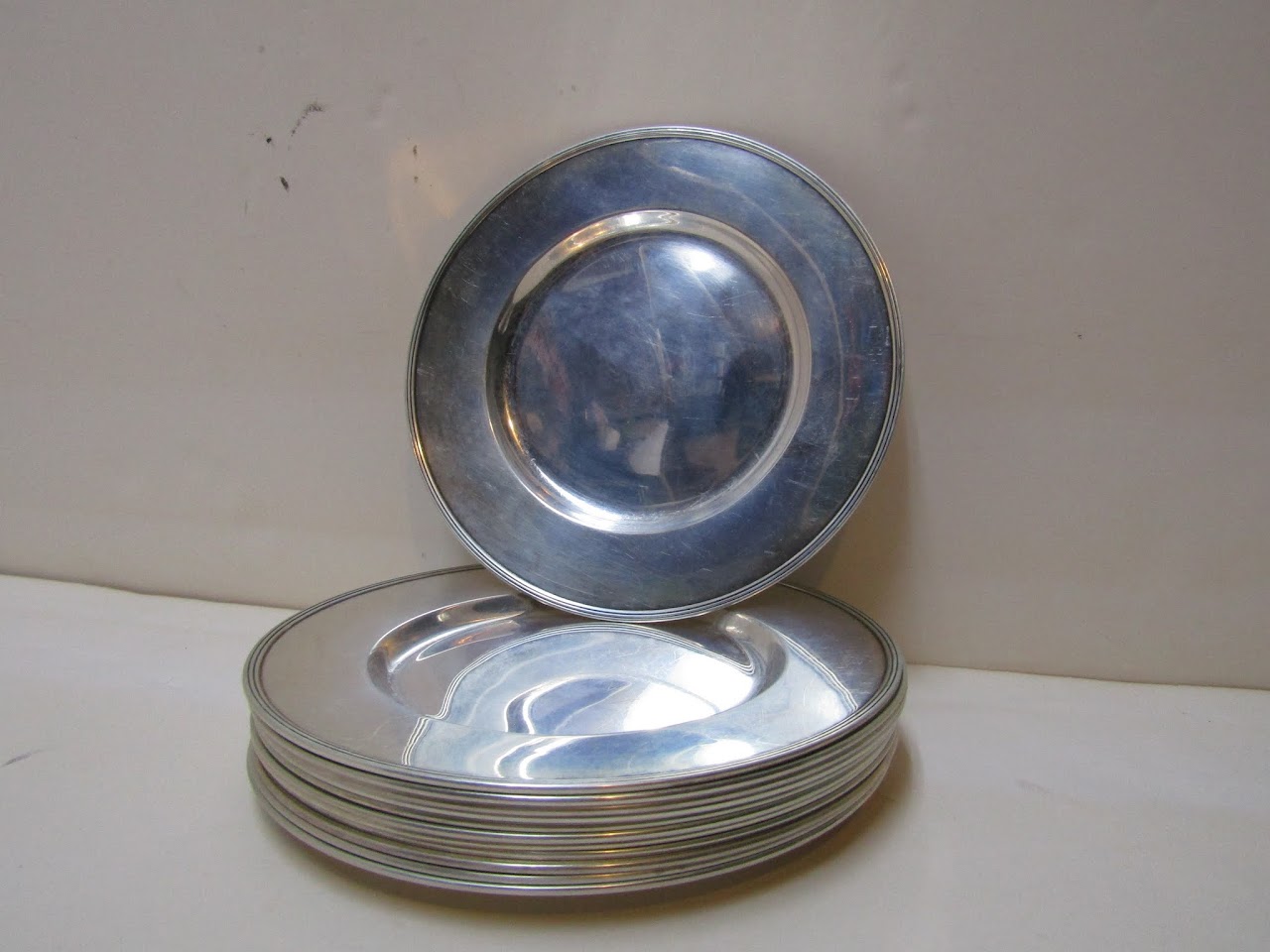 Set of 12 Sterling Silver Plates