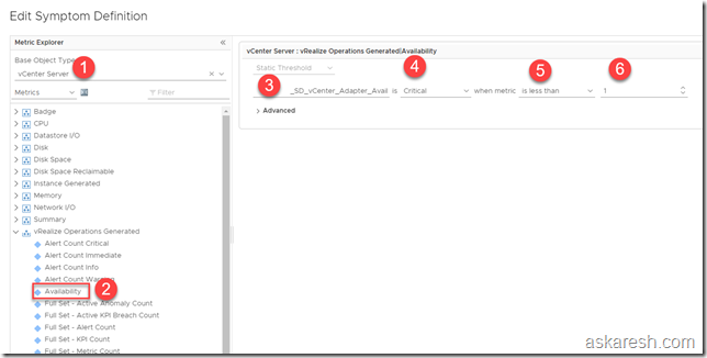 Symptom - vCenter Adapter Instance