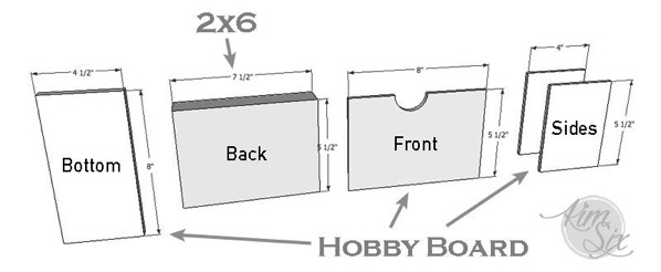 Board cut list for DIY organizer