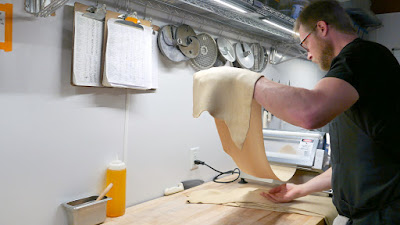 In the Kitchen with Chef Owner Troy MacLarty of Bollywood Theater - rolling out paratha