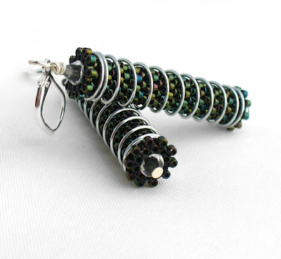 Peyote Tube Earrings by Beadwork and Coe