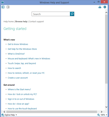 Windows, Справка и поддержка, Как
