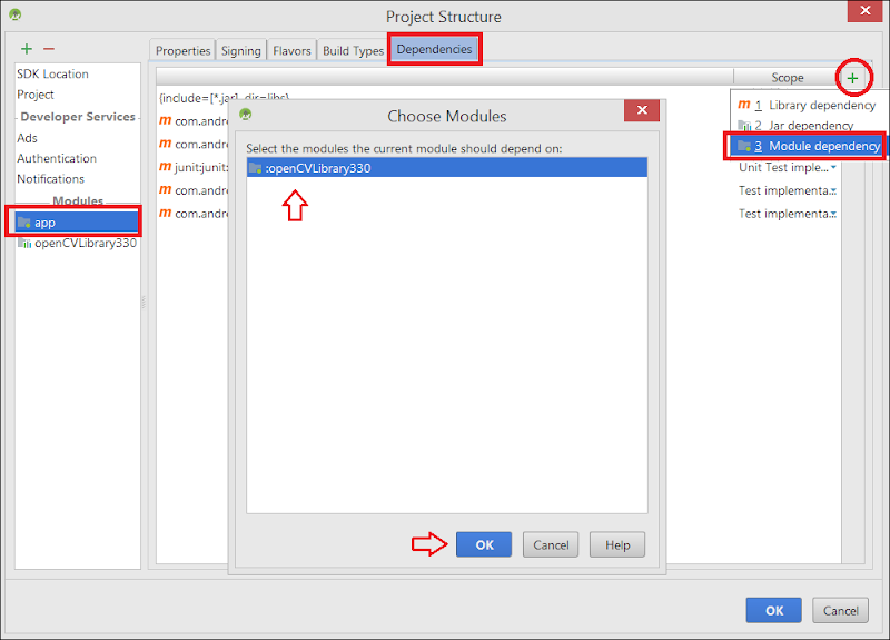 agregar módulo opencv a android studio