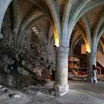 giant underground prison complex at Chillon Castle in Switzerland in Veytaux, Switzerland 