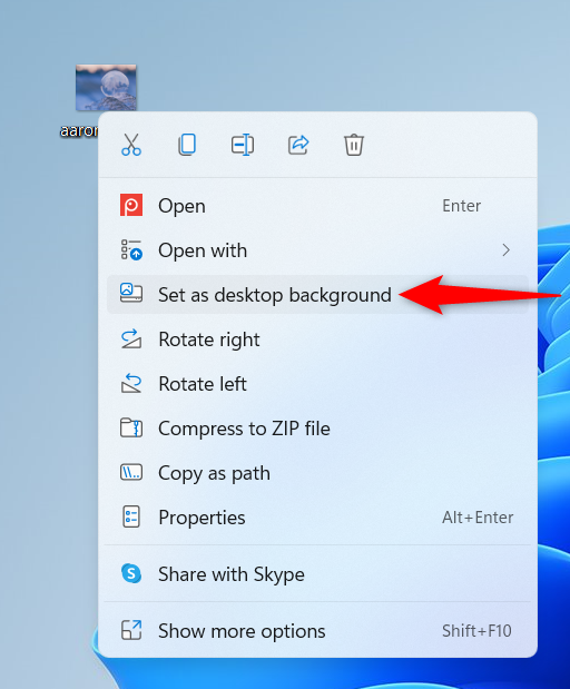 Comment changer le fond d'écran sur Windows 11 à partir du menu contextuel