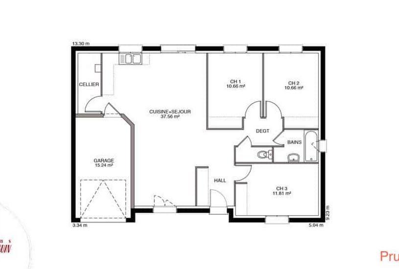  Vente Terrain + Maison - Terrain : 635m² - Maison : 87m² à Celle-Lévescault (86600) 