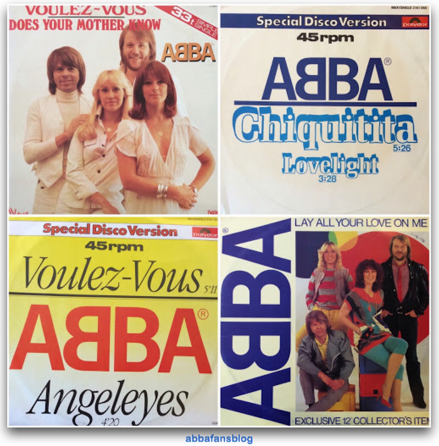 ABBA Fans Blog Collection 12" Abba Singles