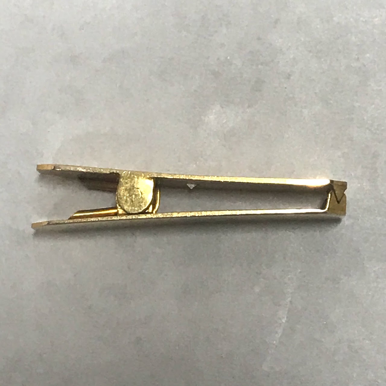 14K Gold and Diamond Tie Clip