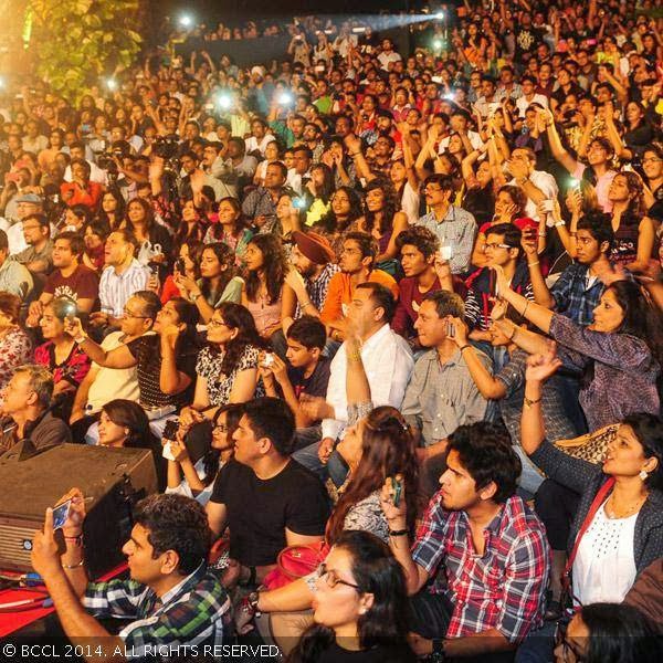 Crowd during Farhan Akhtar's live performance, held at Bandra Fort, in Mumbai, on January 26, 2014.