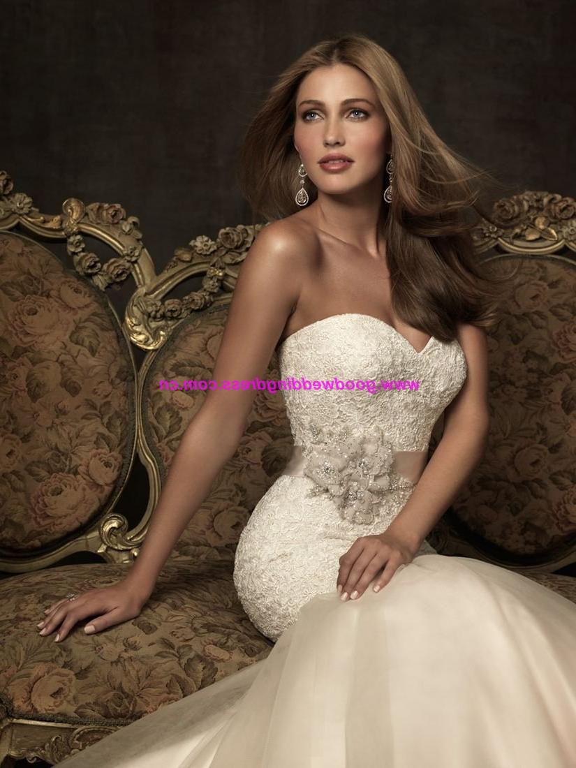 Sweetheart Sleeveless Sah Lace Mermaid Floor Length Bridal Wedding Gown