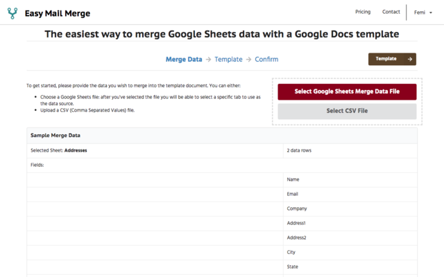 Screenshot of Easy Mail Merge
