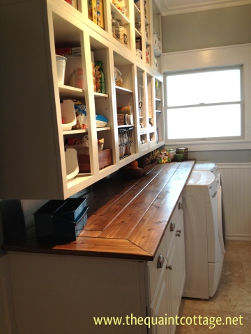 The Quaint Cottage: Wood Countertops for Laundry Room