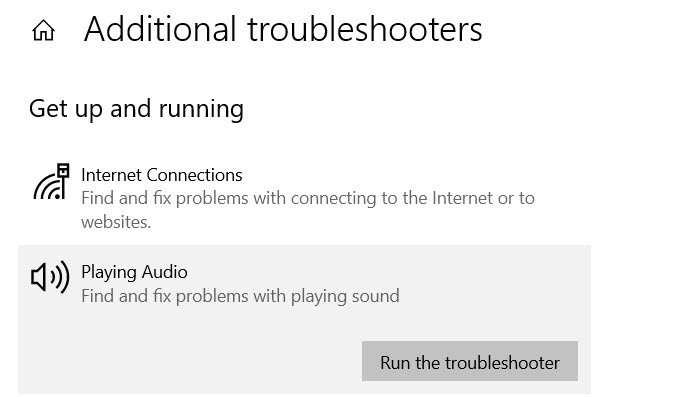 Solucionador de problemas de audio Windows